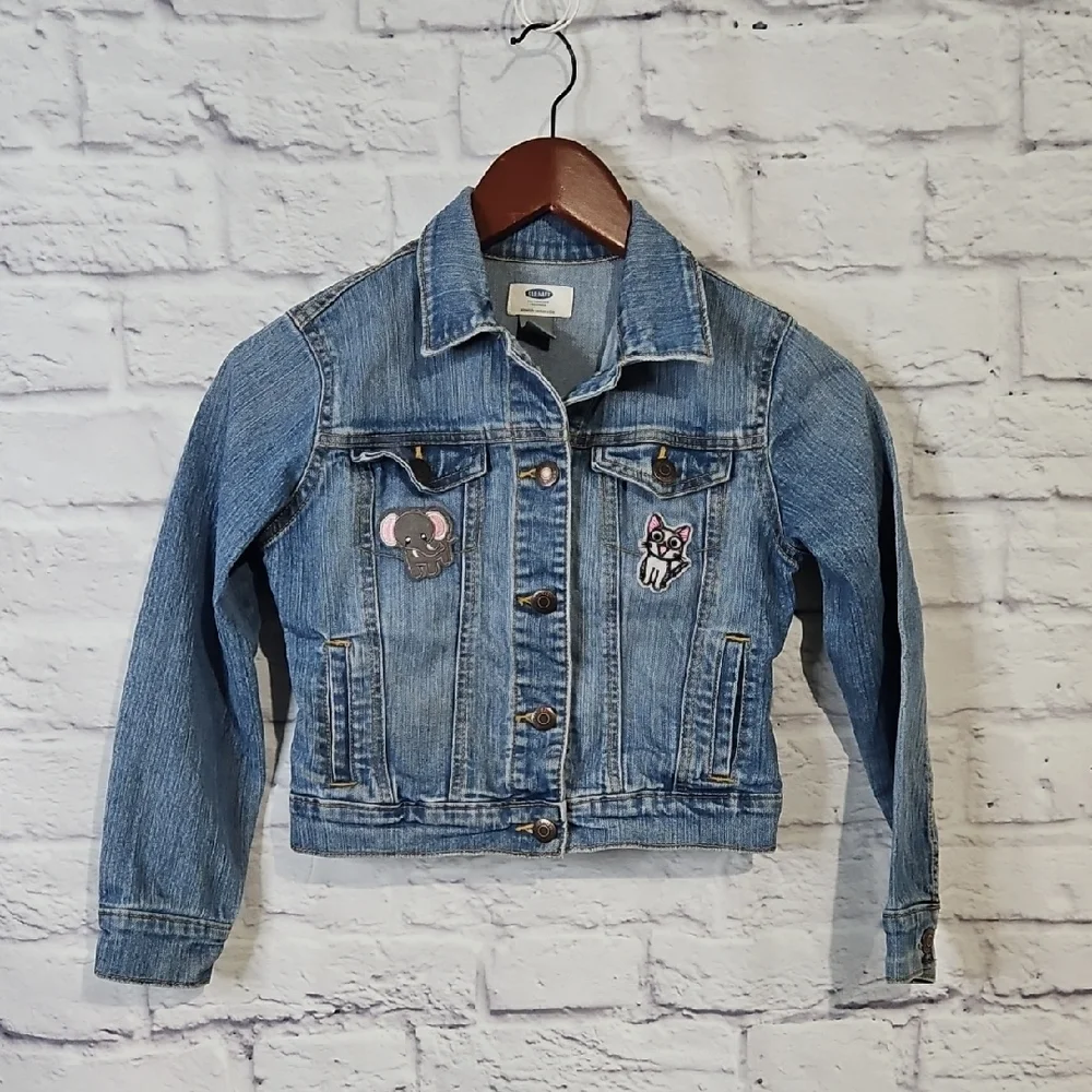 Old Navy Blue Denim Kids Jacket with Patches
